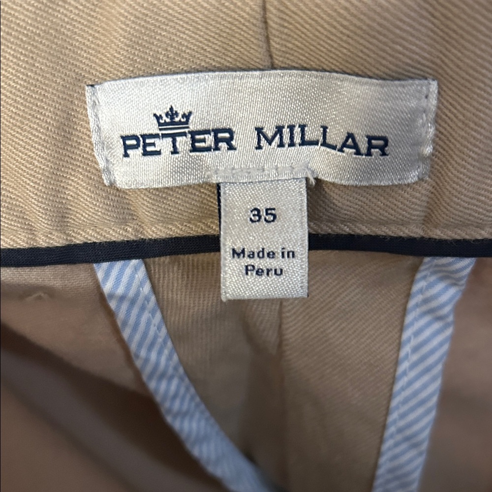 Peter Millar Crown Pilot Twill Trousers Flat Front Khaki Pants Size 35 
Z - Picture 5 of 13